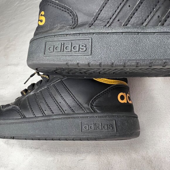Adidas Black & Yellow High-Top Sneakers Size 3  APH 281001  A:1F7736 - Picture 11 of 14